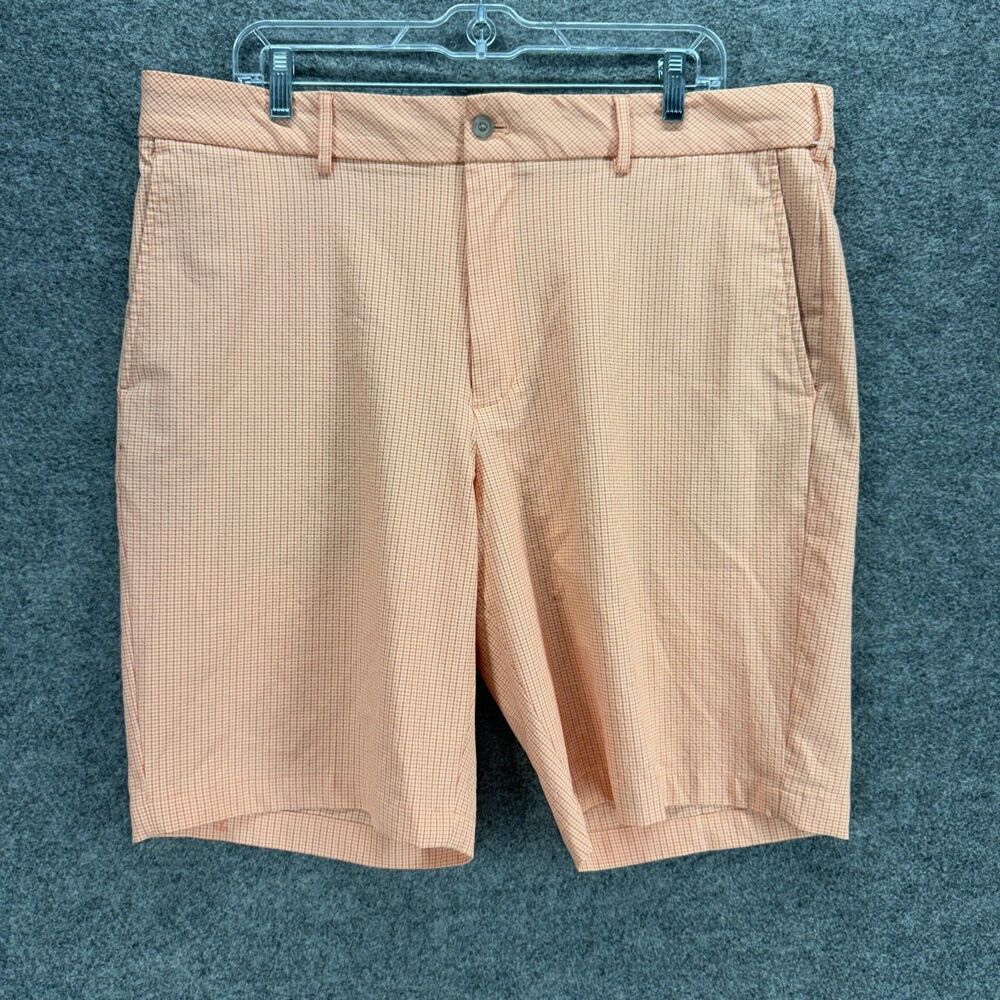 Walter Hagen Shorts Men 38 Pink Plaid High Rise Chino Flat Front Pockets Regular